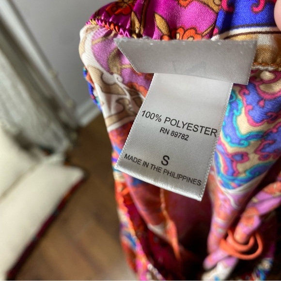 Natori Vibrant Multicolor Patterned Pajama Satin Pants - Picture 4 of 4